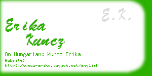 erika kuncz business card